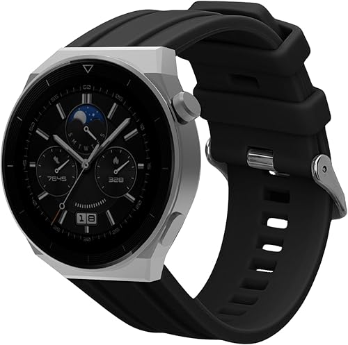 Miniatura 8 de kwmobile Correa compatible con Huawei Watch Ultimate  GT3 Pro de 1.811 in - Correa de reloj de silicona de repuesto - Negro