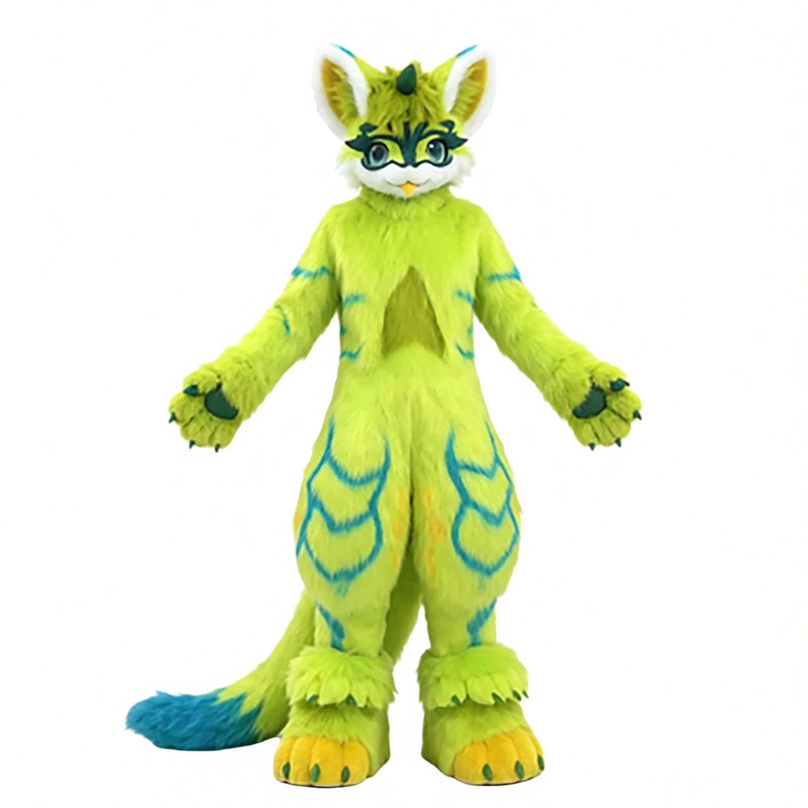 Green Dragon Fursuit Fullsuit, Costume Cosplay peloso