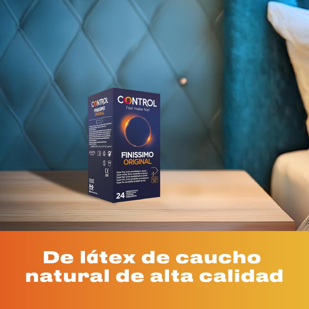 Control Preservativos Finissimo Original. Caja Pack Ahorro 24 Condones Súper Finos, Extra Sensibilidad, Lubricados, Sexo Seguro. Disfruta de un Ajuste Perfecto para una Relación Segura - 5