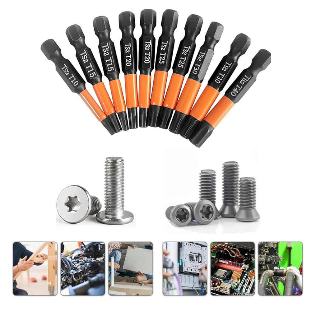 Sprießen Torx-Bit-Set 10-tlg. – T10 Bis T40, 50 Mm, Magnetisch, 1/4" Sechskant Für Schrauber
