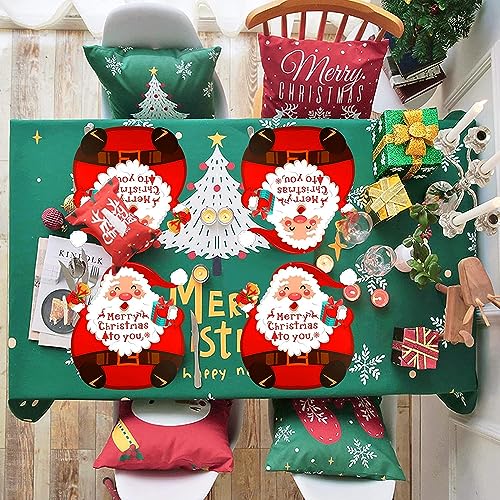 6PCS Lovely Christmas Placemats,Creative Santa Claus Xmas Place Mats,Waterproof PVC Dining Table Place Mats for Christmas Red Tablemats for Dining Room Kitchen Table Decor Xmas Parties - Image 2