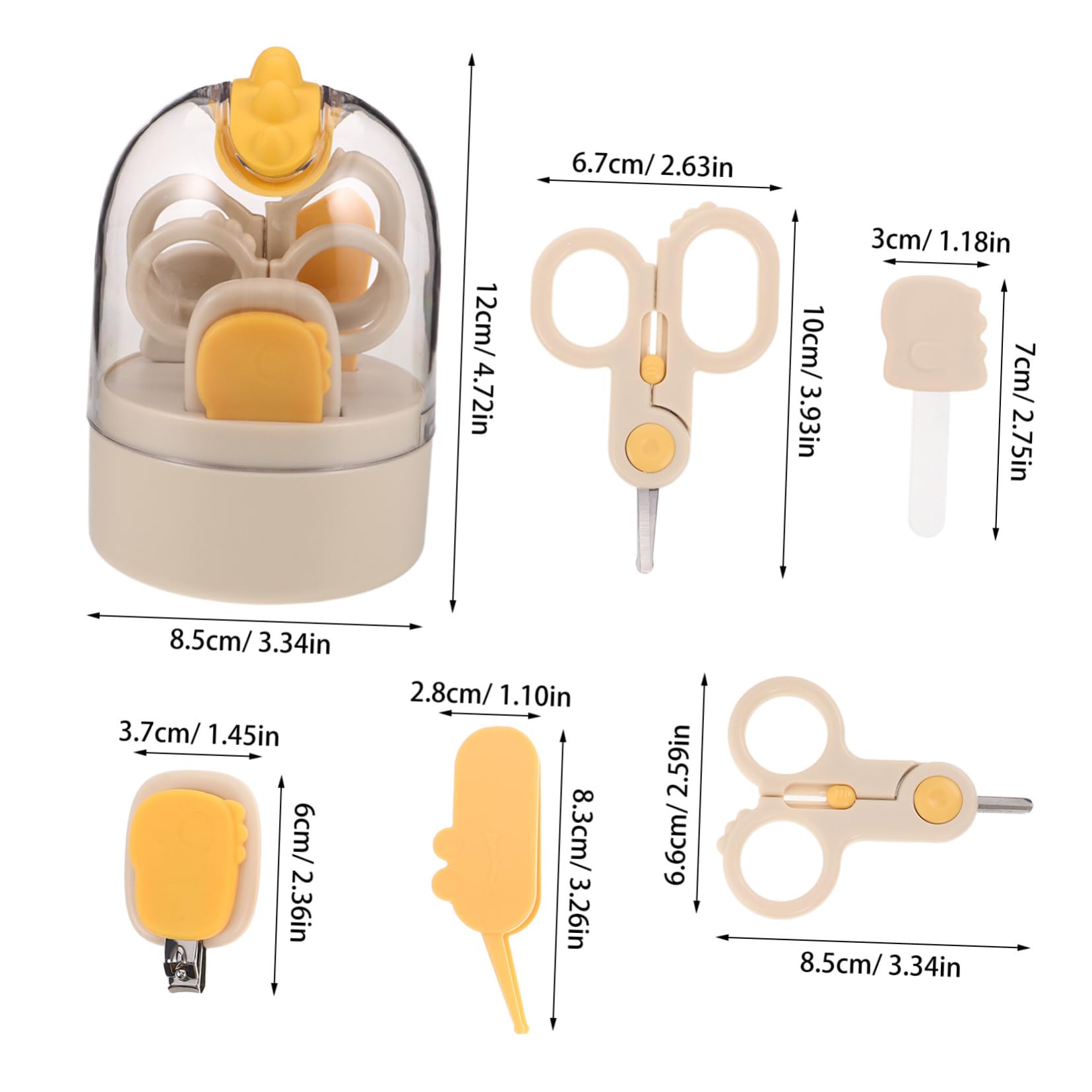 Kit de Cortaúñas Seguro para Bebés 1 Juego de Acero Inoxidable
