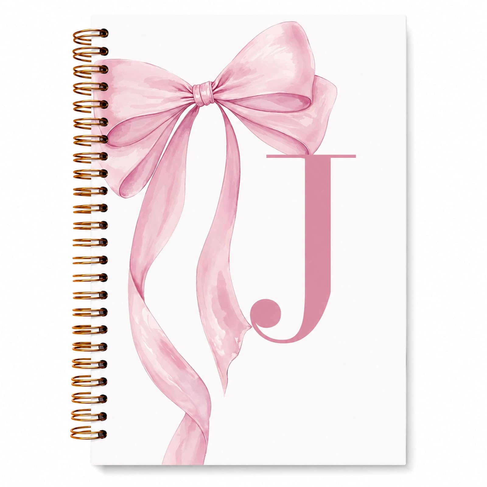 Velorin A5 Pink Bow Notebook with Letter J