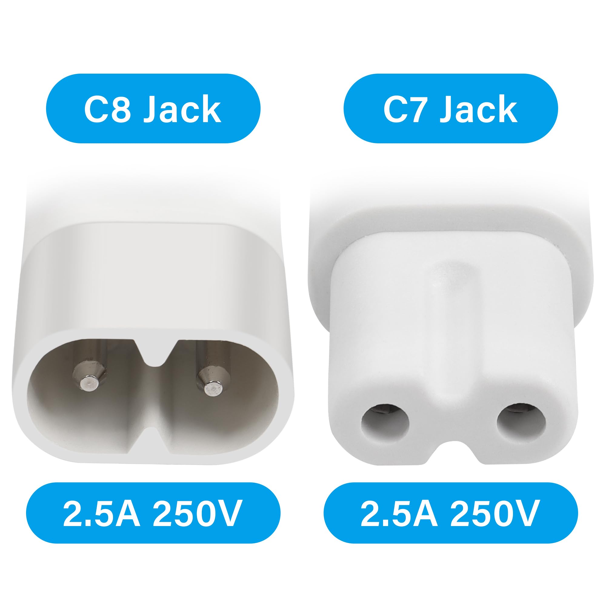 Amazon.com: PNGKNYOCN White IEC 320 C8 to C7 Power Adapter，90