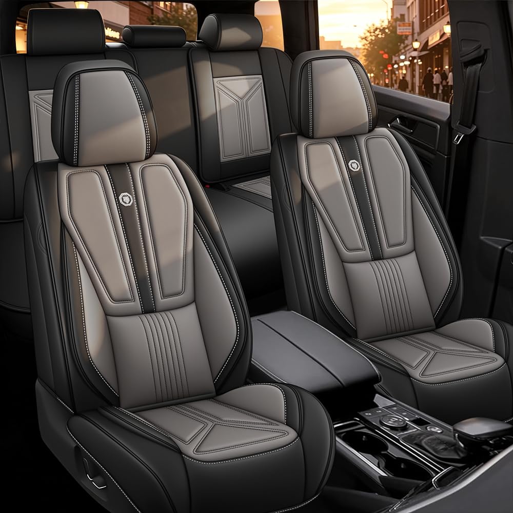 Custom Car Seat Covers for Toyota Prius 2001-2026,Easy install,Black Gray