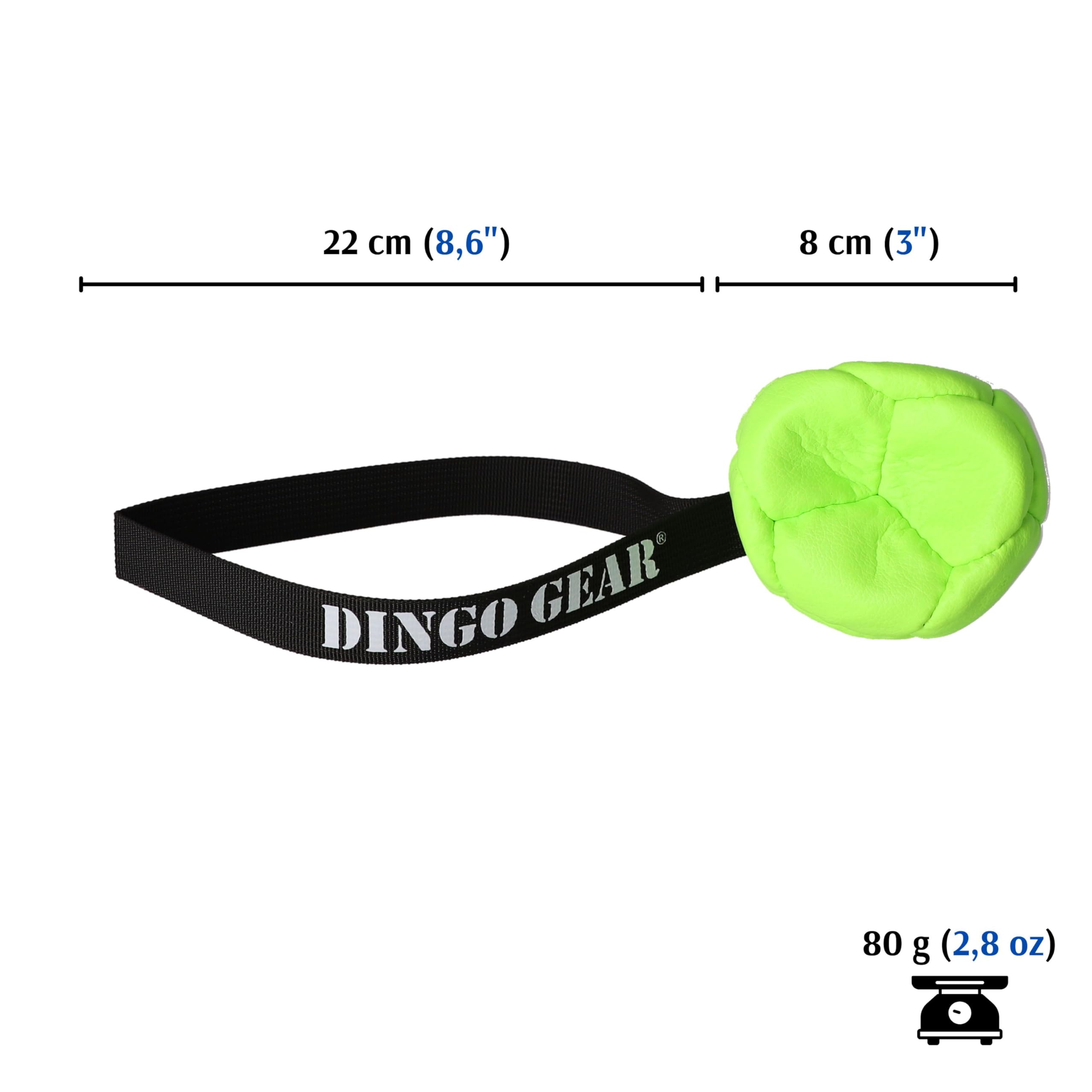 Dingo Gear Set Ball Inflatable with Pump Ball with Loop Made of Eco Leather Diameter of 8 cm Dog Toy Training Ball Dog Training Fun for Dogs Green Neon Z30030 - Image 2