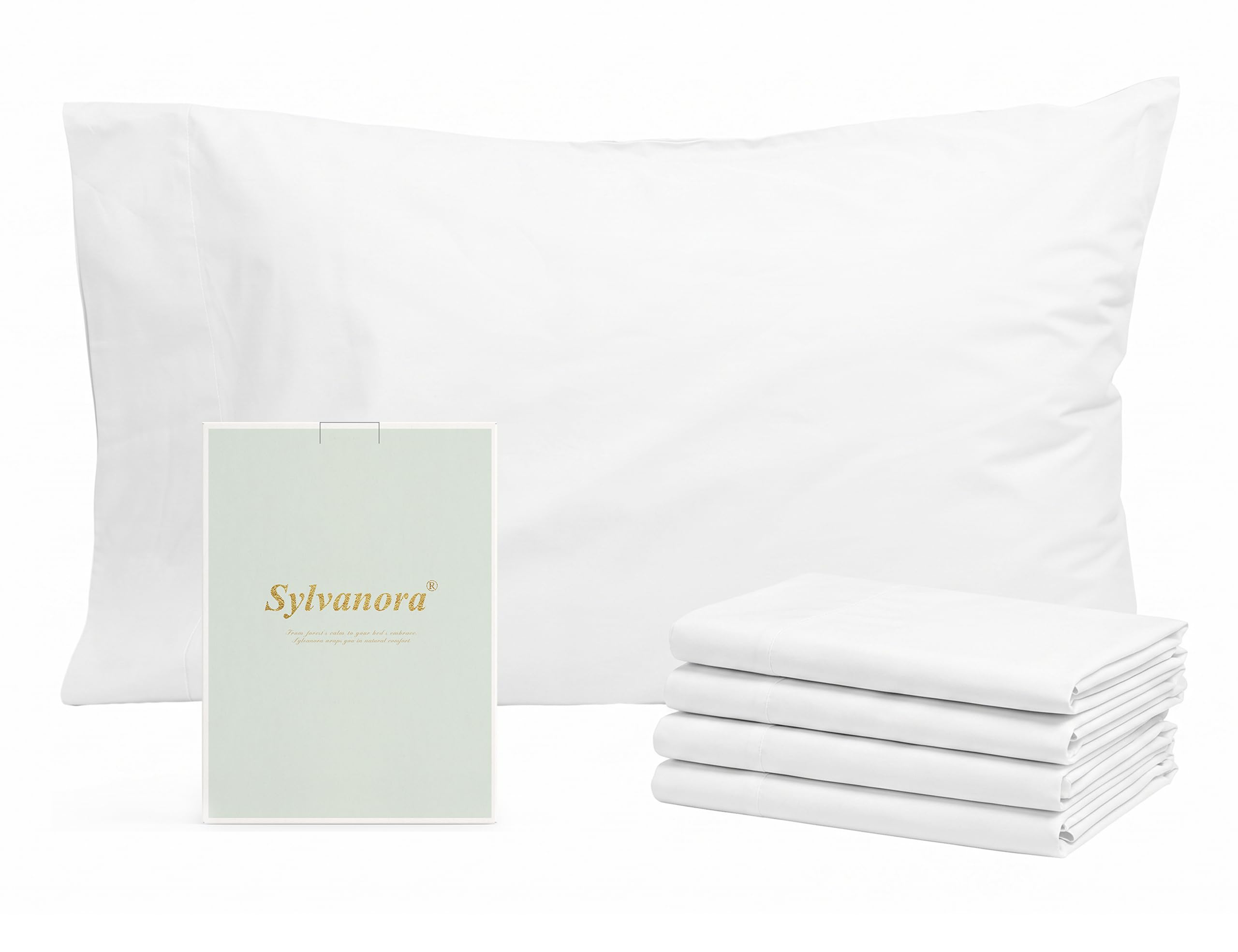 Sylvanora Egyptian Cotton Pillowcases 4 Pack 50x75cm White โ image 1