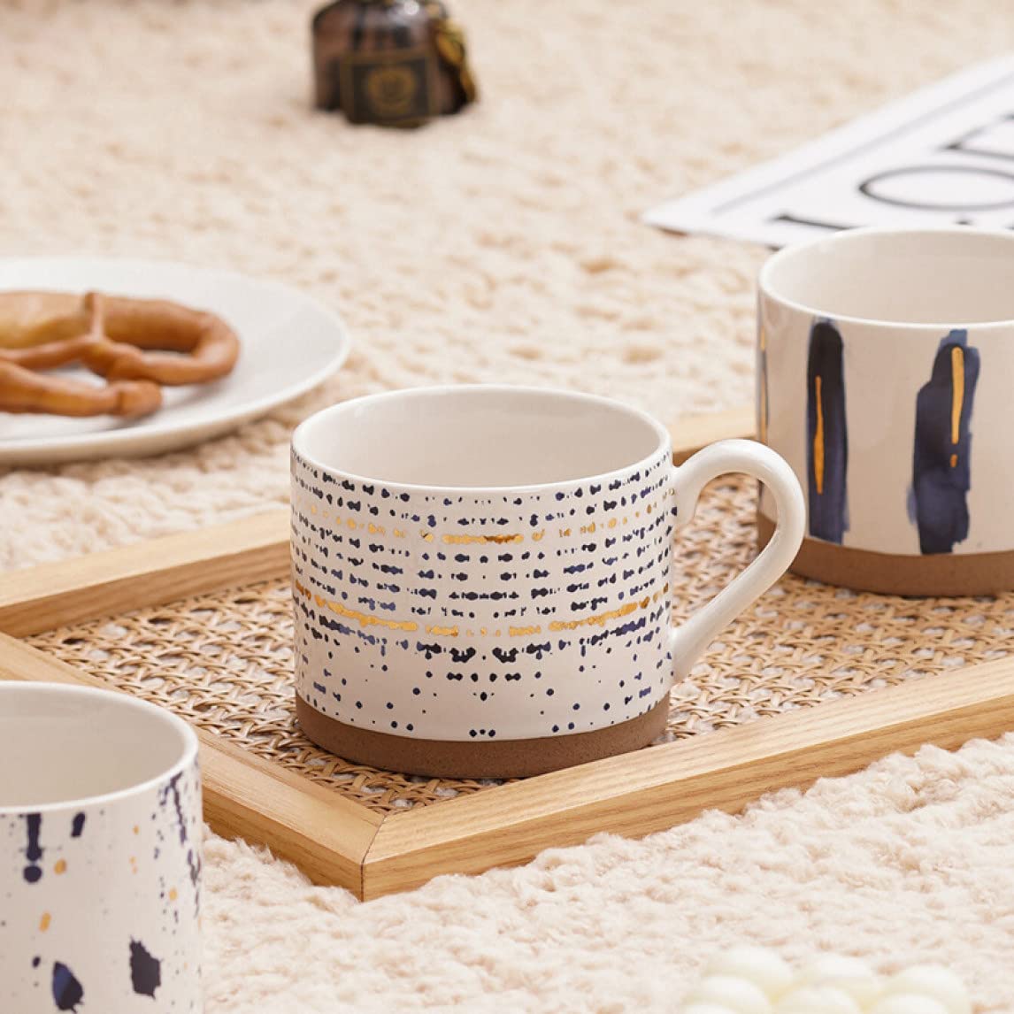 Amazon.co.jp: [ロトンシハイ] マグカップ ドット柄 デザイン 三角柄