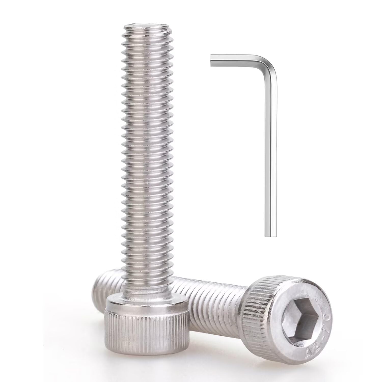 M5 x 22mm 40 Pcs Socket Head Cap Screws, 304 Stainless Steel, Fully Threaded, Bright Finish, Allen Socket Drive, Din 912, Includes Hex Wrench, for