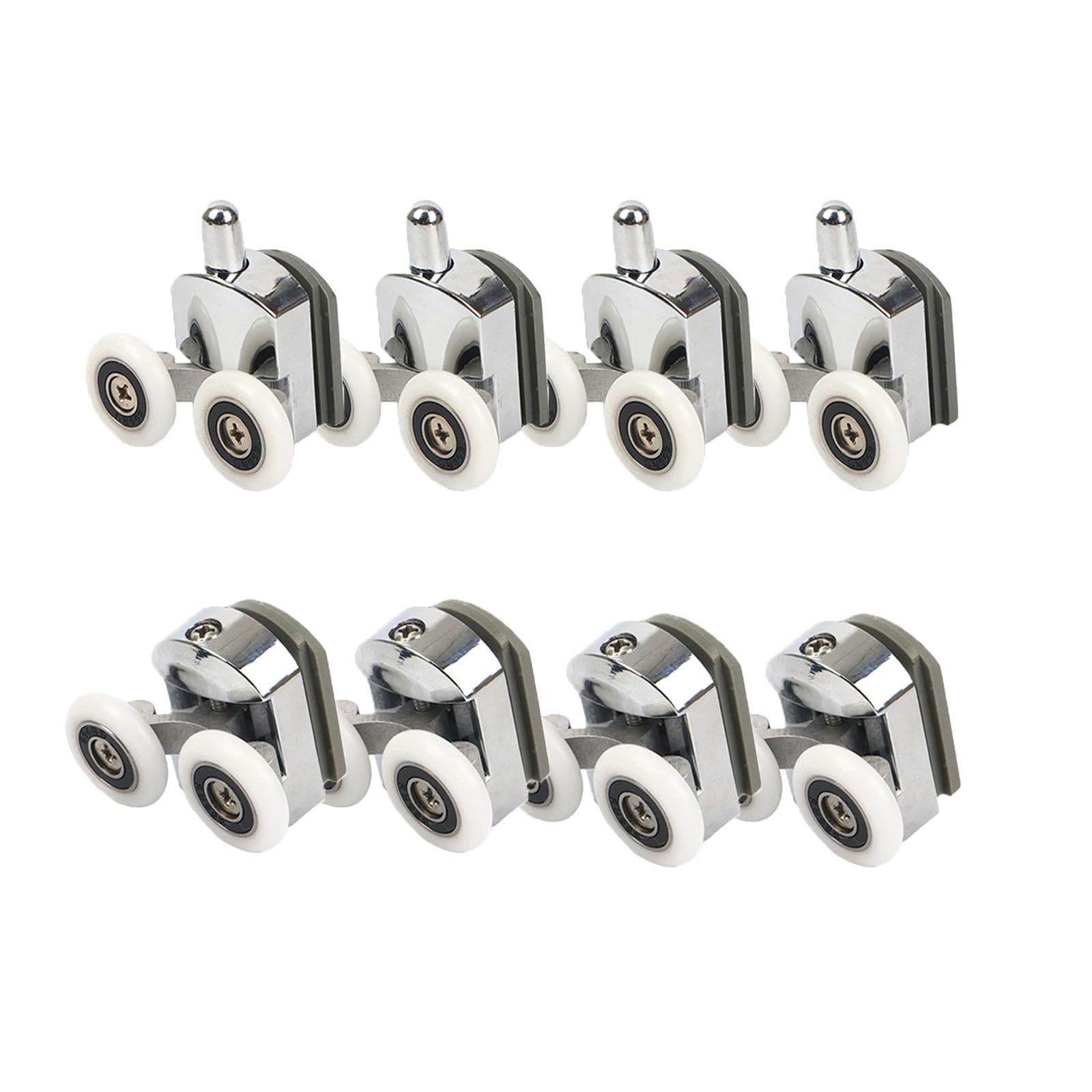 Roulettes de porte de douche, Roulettes de porte de douche 23mm Roulettes de curseur Poulies 8PCS Diamètre de la porte de douche Haut Bas Pièces de rechange de salle de bain
