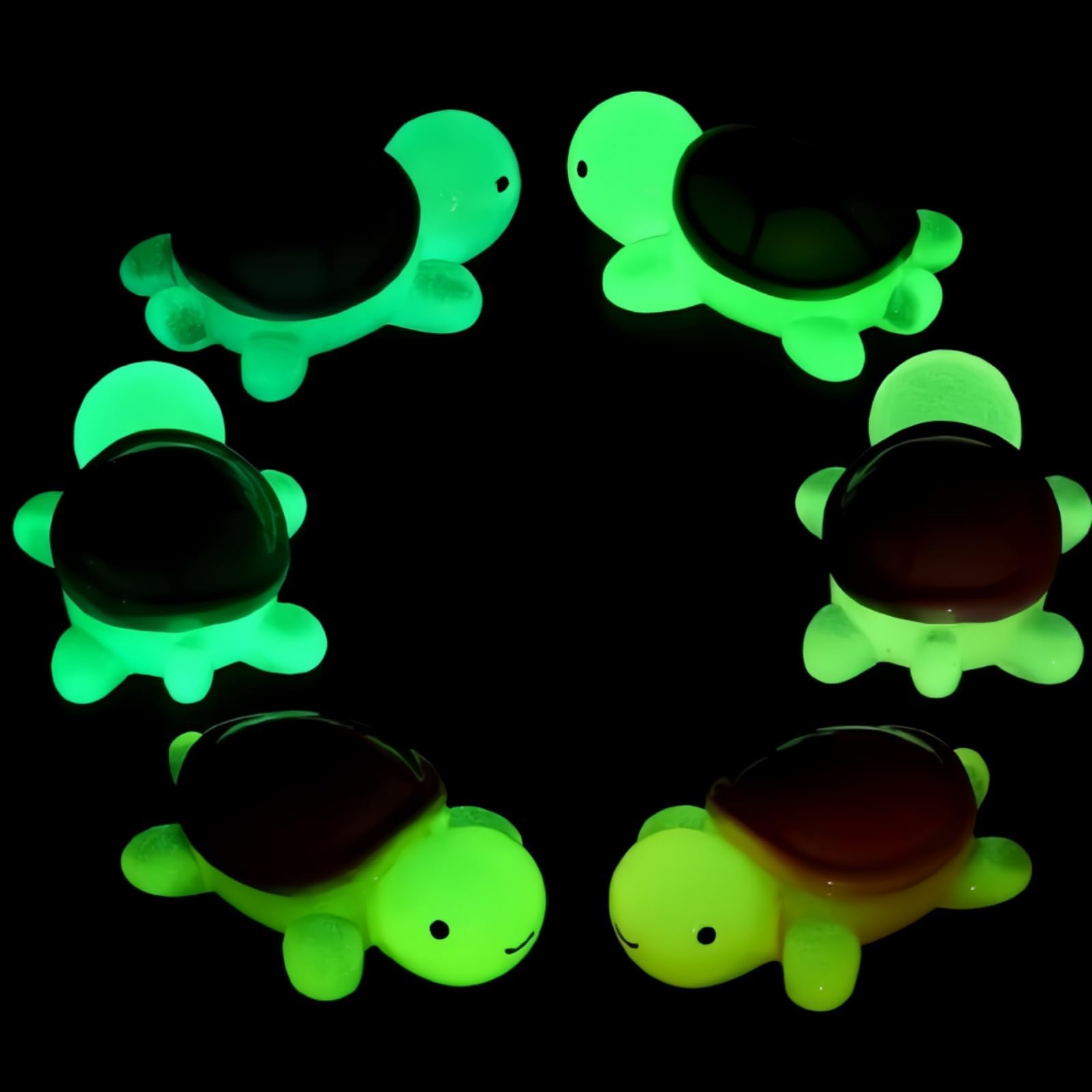 60 Stück Mini Leucht-Schildkröten Aus Harz – 6 Farben, Je 2,3x0,9 Cm, Für Deko, Aquarien & Nachtlichter