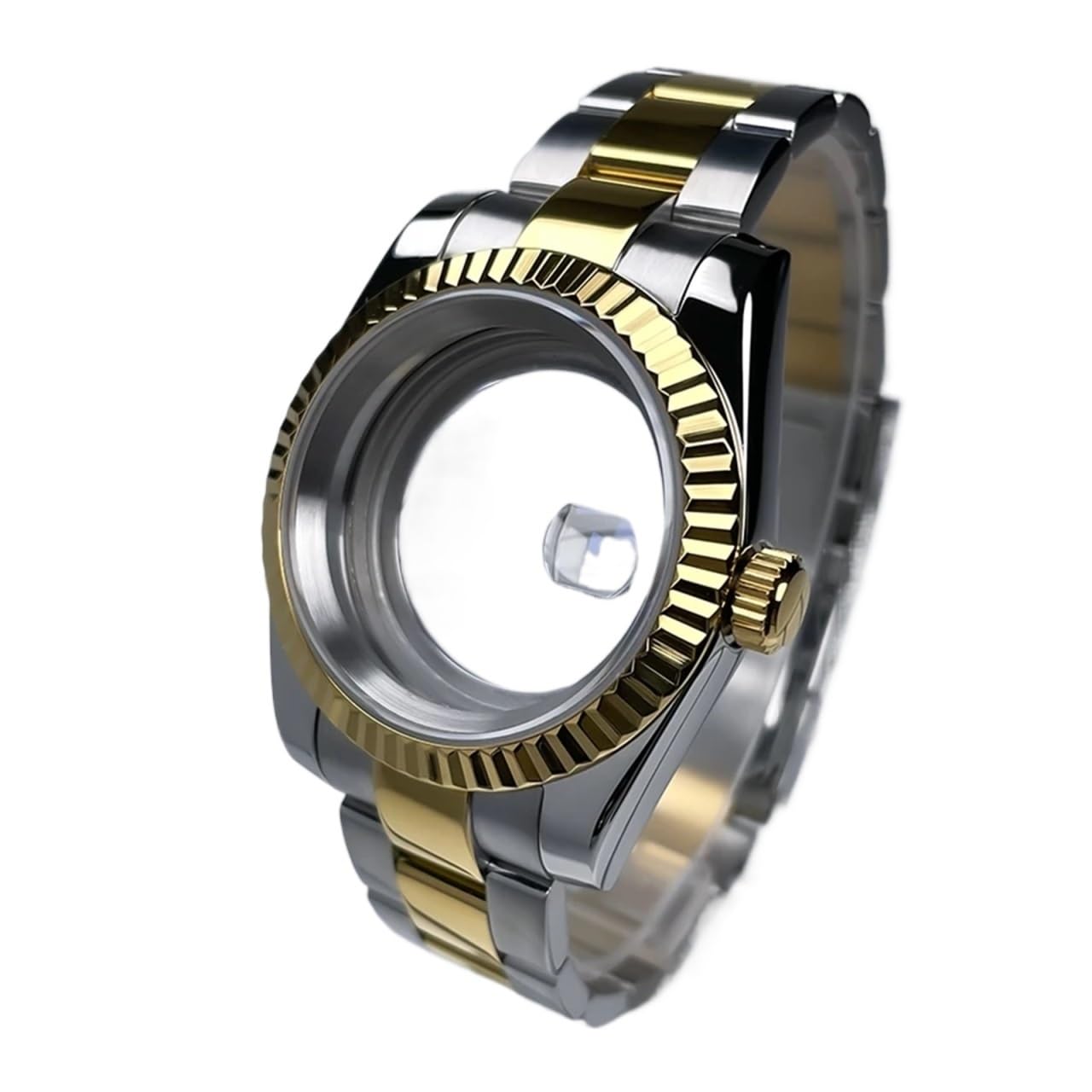 1 pezzo da 39 mm NH35 cassa DJ2T lunetta scanalata oro giallo vetro zaffiro SK Mod DJ parti di modifica adatte for orologio in acciaio NH35/36