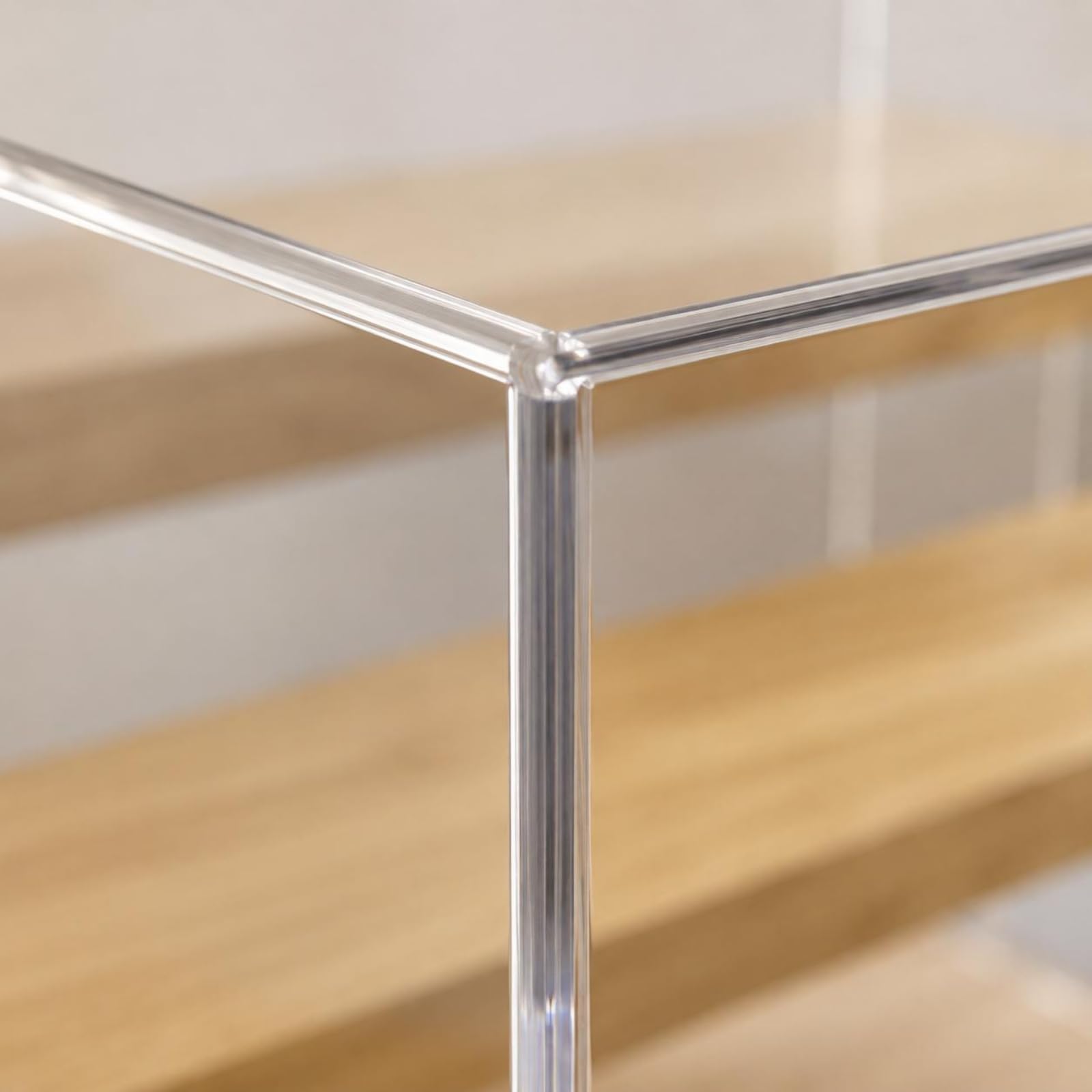 Vitrina Acrílica Caja Expositora Estante Soporte con Paneles y Estructura de Madera para Protección de Objetos Adecuada , Style to 1