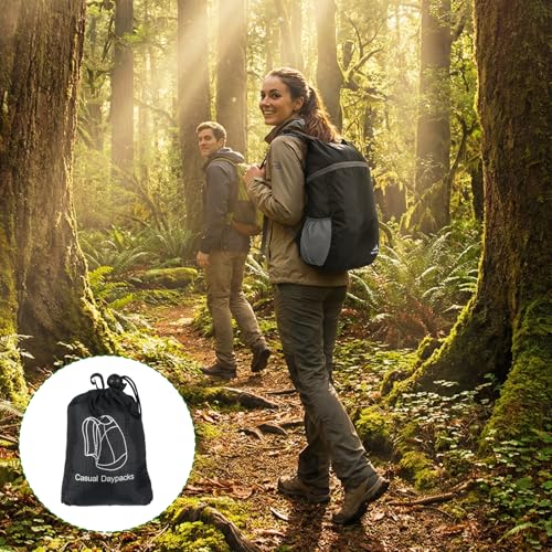 Mochila Plegable Ultraligera Negra para Senderismo miniatura 6
