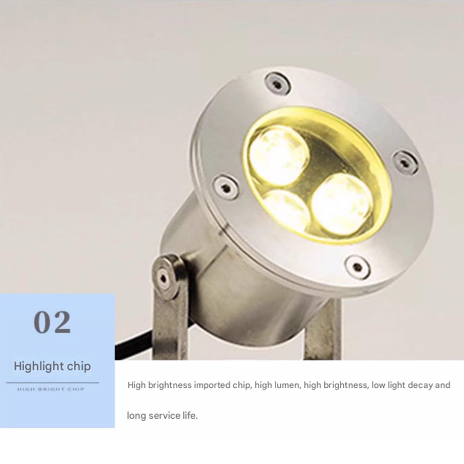 RGB Faretti Piscina - Faretto Subacquei, Luci Per Fontane A LED In Acciaio Inossidabile Da 12/24V, Faretti Per Laghetti Per Pesci Impermeabili IP68, Luci Paesaggistiche Colorate Per Acquari(Blue,3W(12