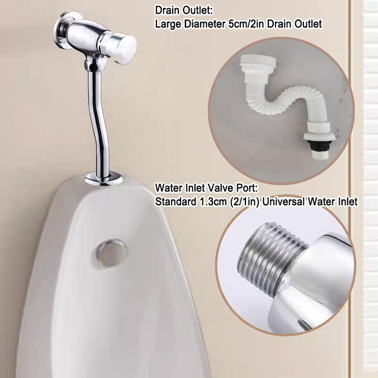 Orinal de pared para hombre con descarga automática, diseño de cerámica a prueba de derrames para baños, garajes y bares, solución ideal para la noche para mayor comodidad e higiene