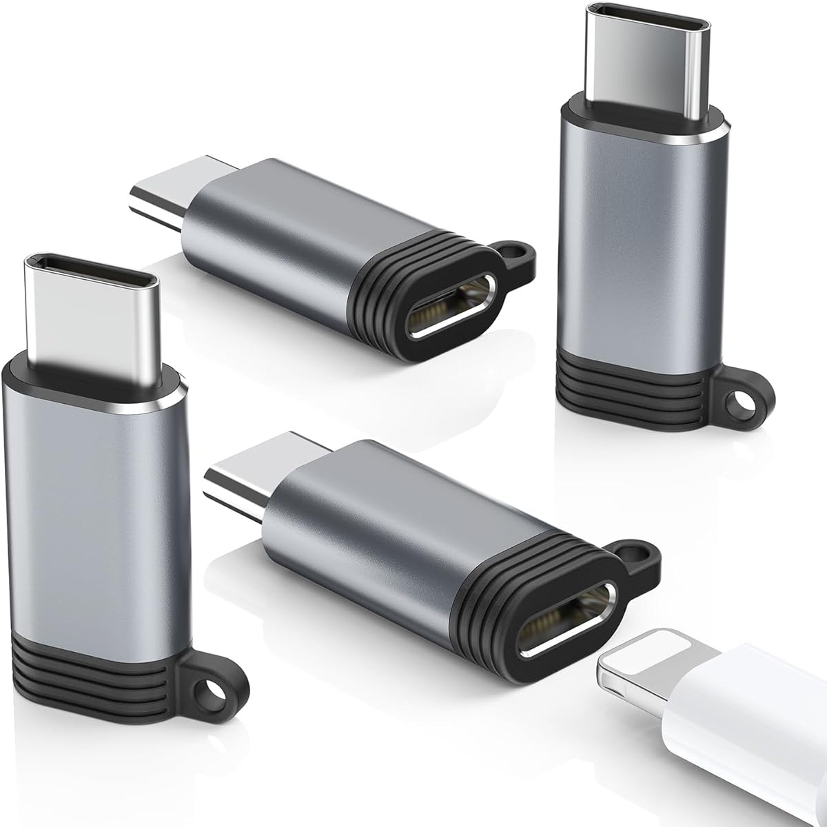 LERTOSEN Lightning to USB C Adapter 4 Pack, Fast Charging &amp; Data Sync for iPhone 15/16/17 Pro/Pro Max, Charger Adapter Accessory (Not for Audio/OTG)