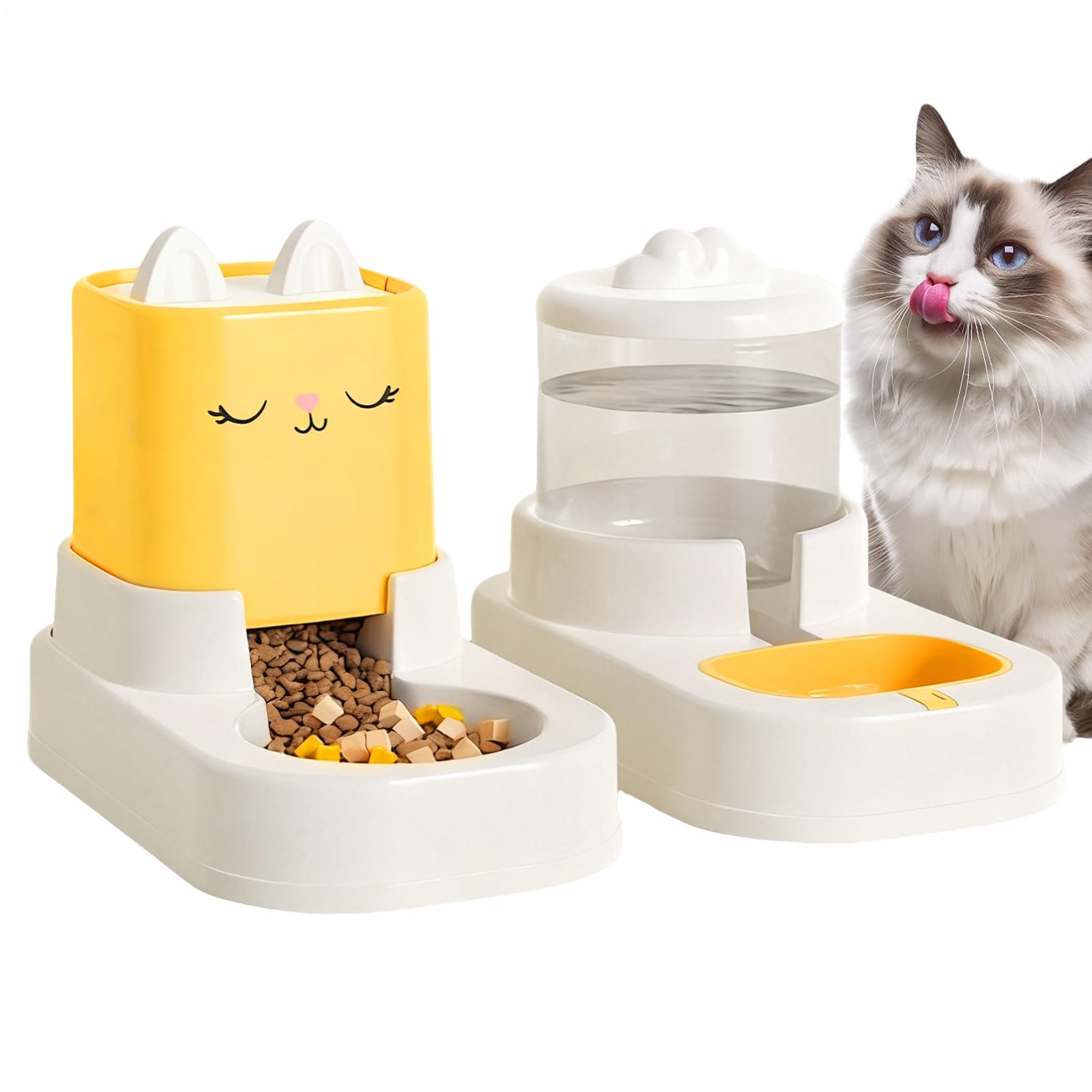 Automático para Perros | Grande Antideslizante No Eléctrico | Dispensador de Comida y Bebedero para Perros y Gatos | para Gatitos Alimentación Bebida Interior Exterior Hogar Y Oficina
