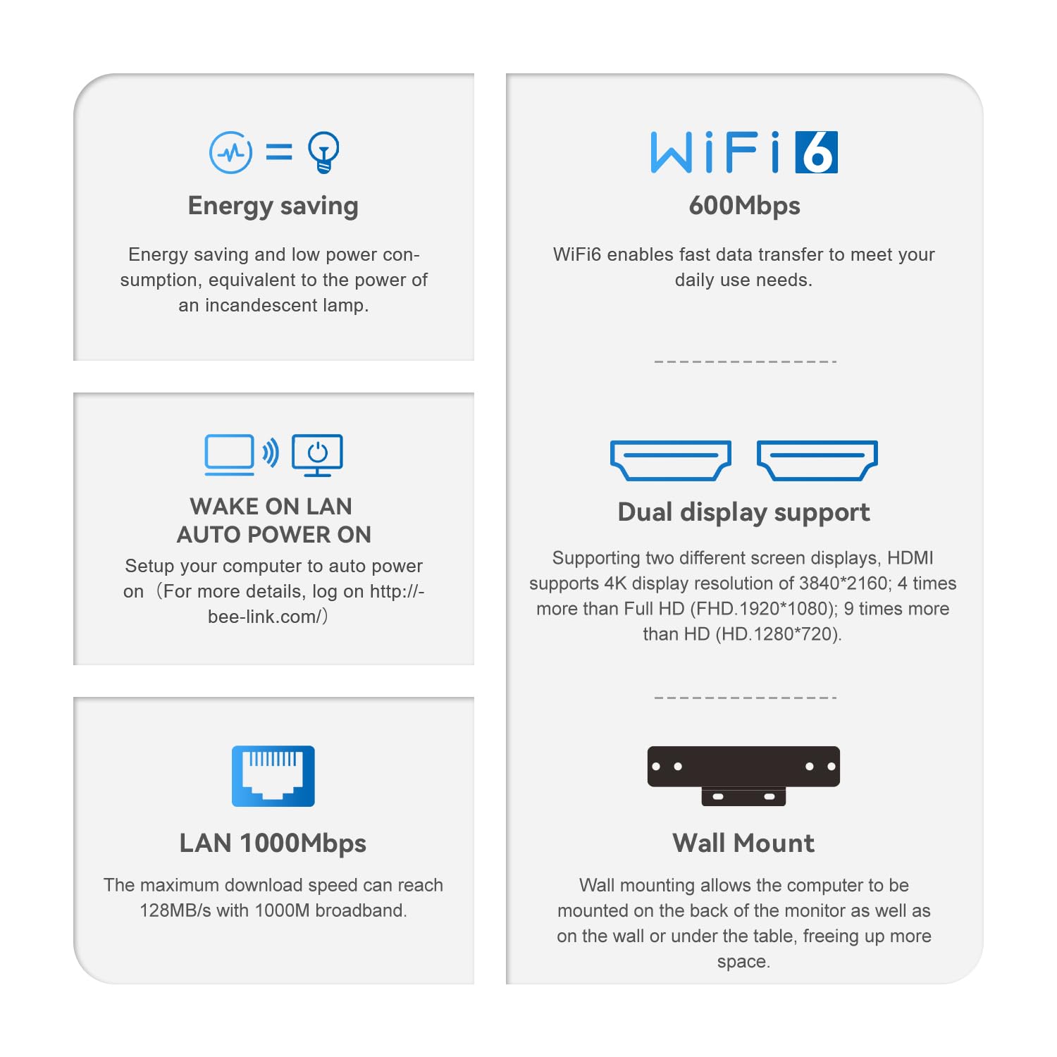 Beelink Mini PC Mini S12 Pro, Intel Alder Lake N100 de 12ª (hasta 3,4 GHz), miniordenador, 12 GB de RAM, SSD de 512 GB, Ordenador de Oficina, Doble Salida HDMI/Wi-Fi 6/Bluetooth 5.2/RJ45/WOL