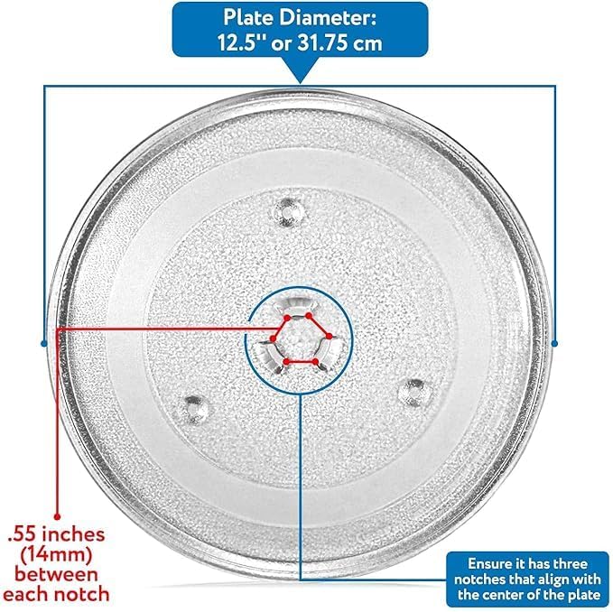 Image of Glass Plate Compatible with IFB 20PM-MEC2 - Size : 9.50 inch Coupler Microwave Capacity 20 litres (Grey Glass Plate 20L)