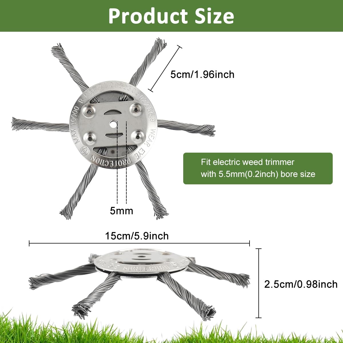 Supvox 15CM Grass Trimmer Head Replacement, Stainless Steel -2 Supvox 15CM Grass Trimmer Head Replacement, Stainless Steel -2