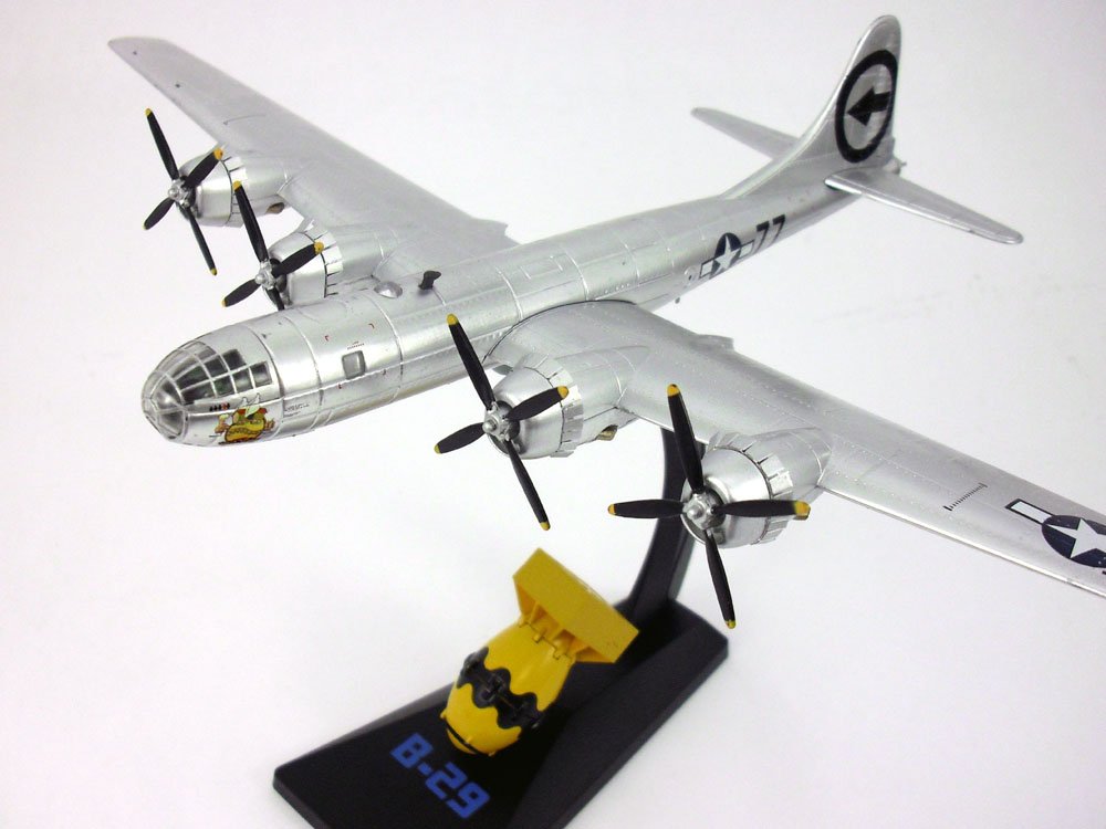 Air Force Boeing B-29 Superfortress Bockscar at 1/144 and Fat Man Bomb at 1/72 Scale Diecast Model