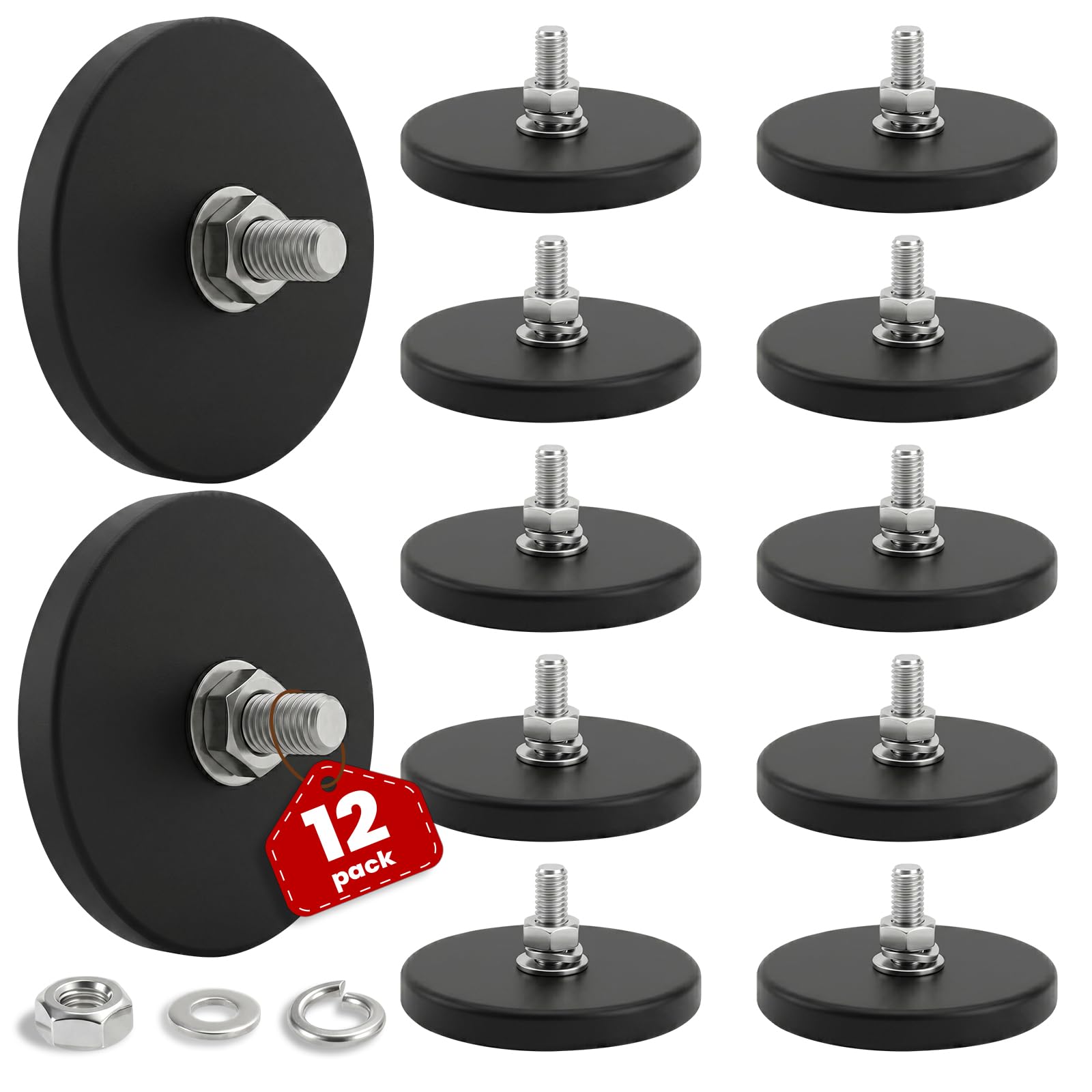E BAVITE 12PCS 1/4inch Rubber Coated Magnets 30LBS Mounting Magnet — Amazon image 9