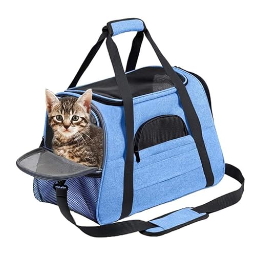 Yongtai猫 キャリー猫キャリーバッグ クッション付き ペットバッグ クッション付き 3用途 ショルダーバッグ 猫用 小型犬用 コンパクト 軽量 バッグ 犬猫用 リュック 大容量 犬キャリーショルダーバッグ コンパクト ペットの飛び出し防止 折りたたみ