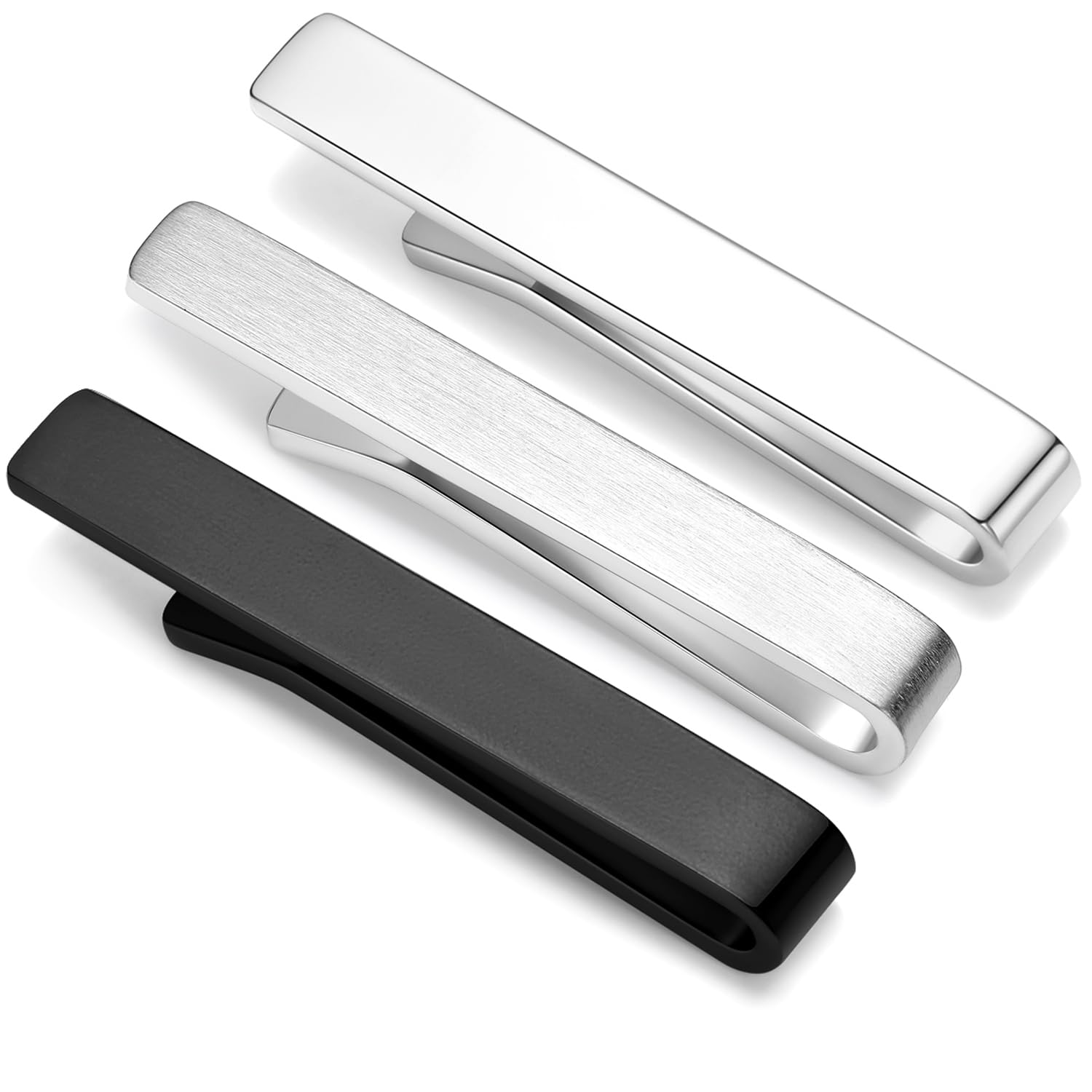 HONEY BEAR 3er Set Krawattenklammern Herren - Edelstahl Bart Design Tie Clip