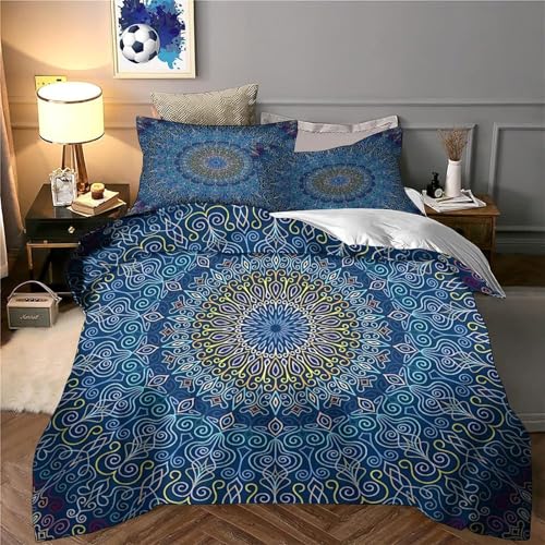 Housse de couette mandala fermeture éclair finie la couette qui glisse