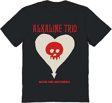 Amazon.com: Alkaline Trio Band T Shirt BHE Heart Skull Adult Black