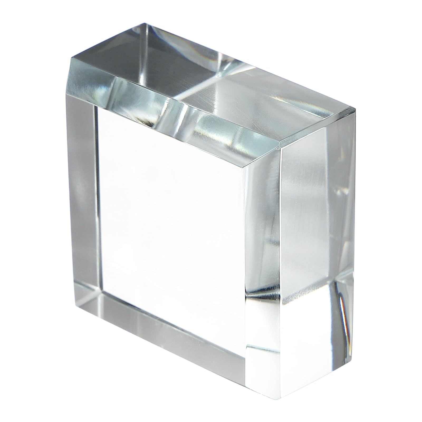 PATIKIL Clear Glass Paperweight, 1.57 x 1.57 x 0.75 Inch Clear Paperweight Decorative for Home Decoration Reading Photography Daily Office Gifts, Clear(Square)