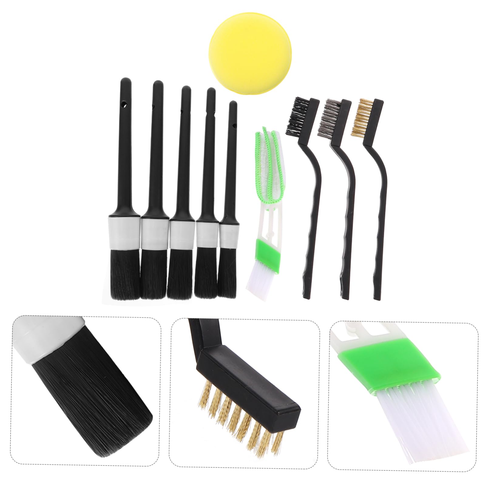 2sets Spazzole per Auto Kit per Pneumatici per Applicatore per Cera per Auto Ed