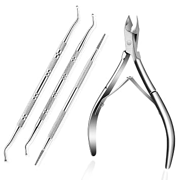 Ingrown Toenail Tool Kit, Ingrown Toenail Removal Kit Ingrown Toenail Clippers, Ingrown Toenail File and Lifters, Under Nail Cleaner - Professional Pedicure Tools Set for Effective Treatment