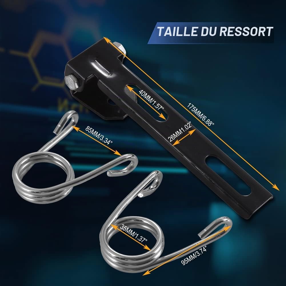 KaTur Kit de siège de moto une place en cuir avec fixation à ressort pour motos Sportster, Bobber et Chopper de marque Harley Davidson, Honda, Yamaha, Kawasaki et Suzuki 8 cm Noir