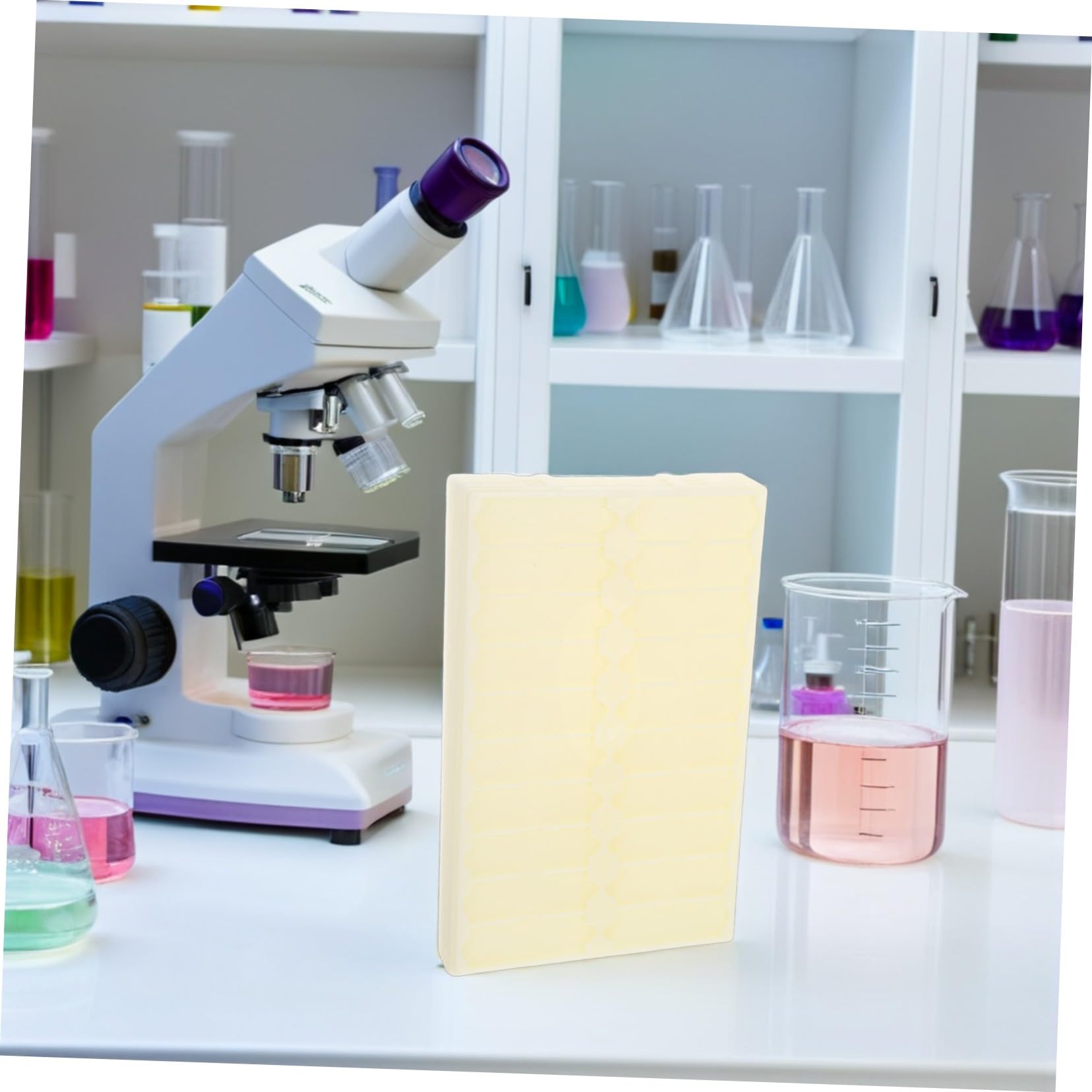 Sosoport 4pezzi Piastra Portavetrini da Microscopio Posti Supporto per Vetrini in Plastica Robusta Essiccatore per Vetrini da Laboratorio per Ricerca e Insegnamento