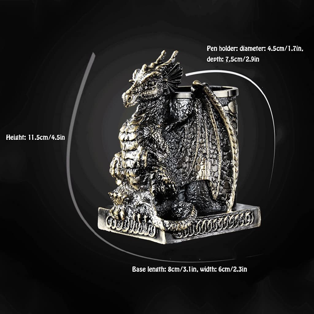 Stiftköcher Kreativer Stifthalter Drache Schreibwarenständer Statue Desktop Organizer Büro Mode Make-up Pinselhalter Organizer