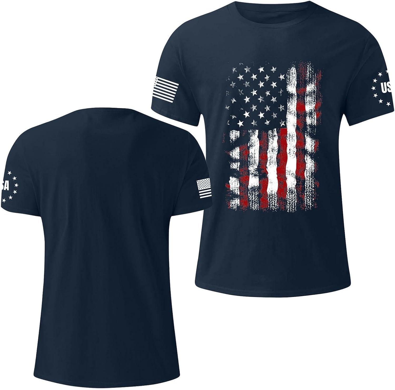 WENKOMG1 Men's 4th of July T Shirt America Anniversary USA Flag Print Summer Party Tops, M-3XL