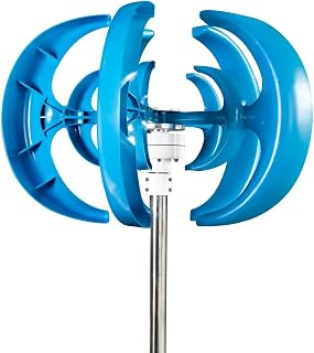 DIY Vertical Axis Wind Turbine Kit - 24V Blue Wind Power Generator with Three-Phase Permanent Magnet Motor, Educational Windmill Model & Night Light Toy for Kids