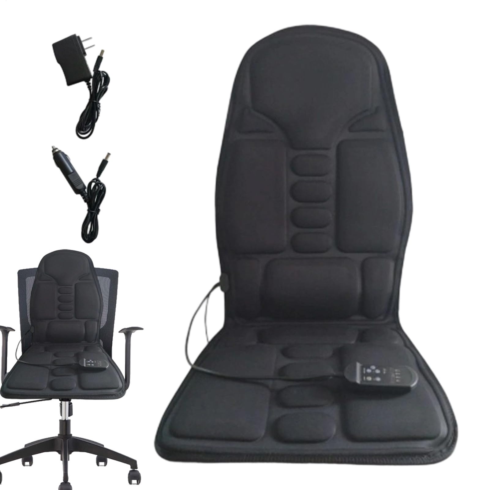 Cojín Masajeador Para Silla Cojín Masajeador para Asiento de Silla | Almohadilla Térmica De 5 Puntos Con Función De Masaje Eléctrico Para Relajación Muscular En Hombres Y Mujeres Personas Que
