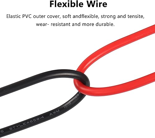 Miniatura 3 de SinLoon Cable de extensión solar de 14 AWG, 1 par de cable de panel solar fotovoltaico de calibre 14, cable de alimentación solar impermeable IP67