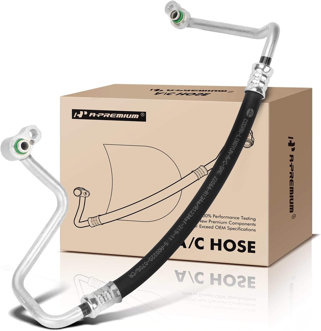 A-Premium A/C Discharge Line Hose Assembly Compatible with Kia Rio, 2012-2017, 1.6L, Petrol, Compressor to Condenser