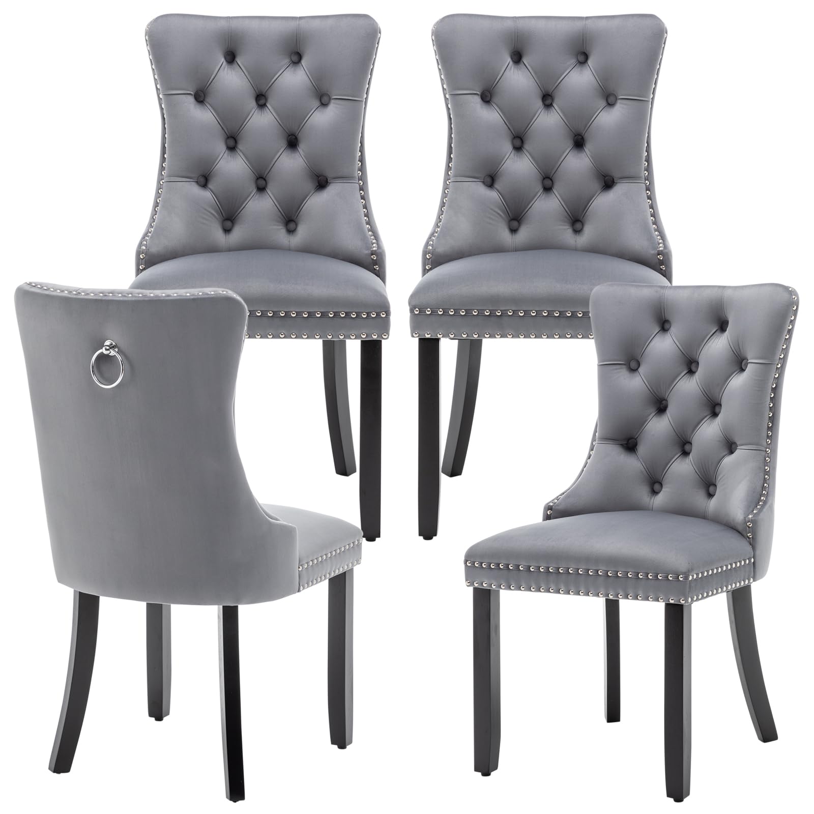 Eifizek Dining Chairs Set of 4 Grey