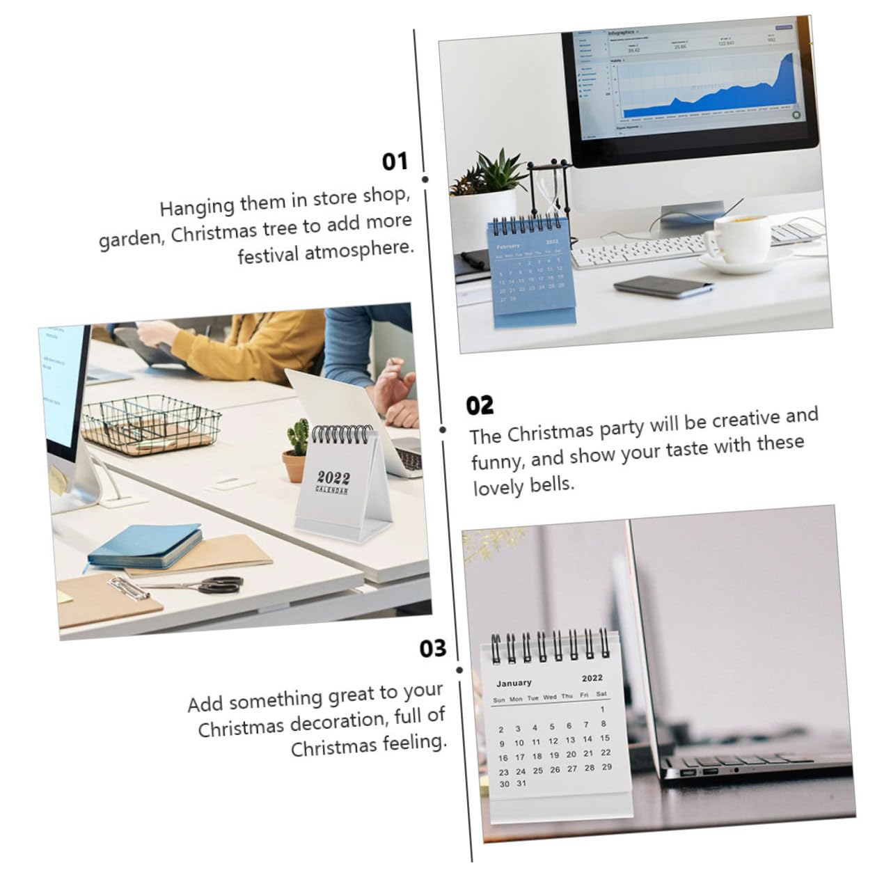 12pezzi Calendari Tavolo Eleganti Calendari Ufficio Planner Per Scrivania Per Ufficio e Scuola e Decorativo