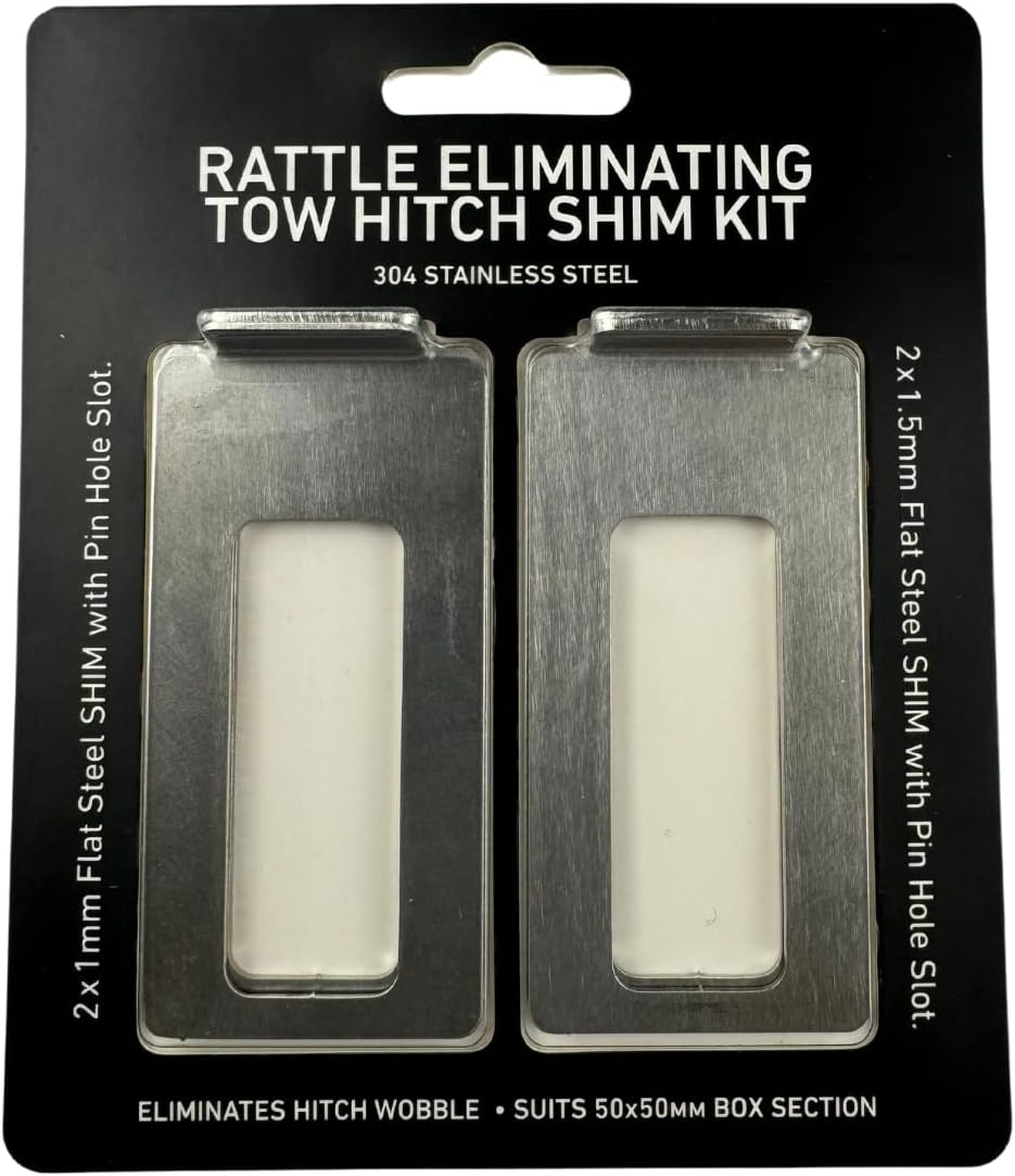 Duskie Anti Rattle Stainless Steel Shim for Truck, Van, RV - 4 Pack (2x1mm & 2x1.5mm)