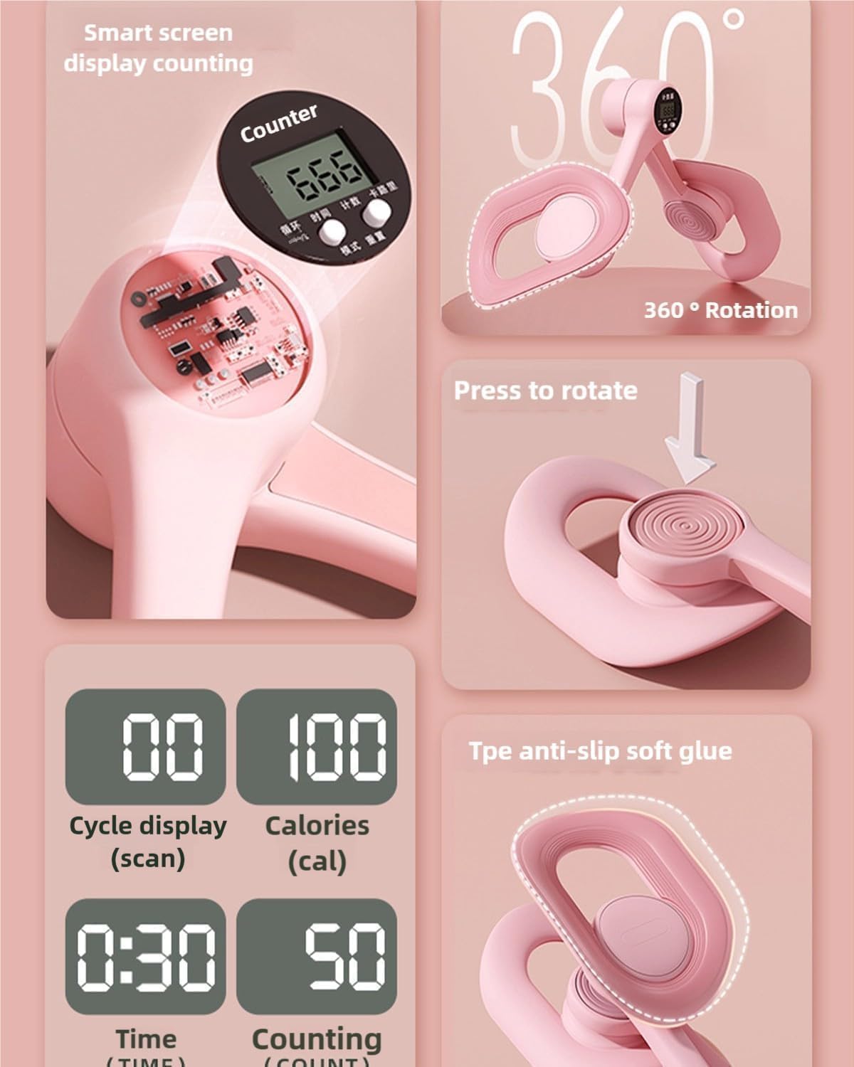 Pelvic Floor Trainer for Women, Inner Thigh Muscle Master Exercise Devices with Counter, 360° Rotating Pelvic Floor Exerciser Leg Strengthener Workout Pumpkin Lamp (C) (A Pelvic Floor Trainer for Women, Inner Thigh Muscle Master Exercise Devices with Counter, 360° Rotating Pelvic Floor Exerciser Leg Strengthener Workout Pumpkin Lamp (C) (A