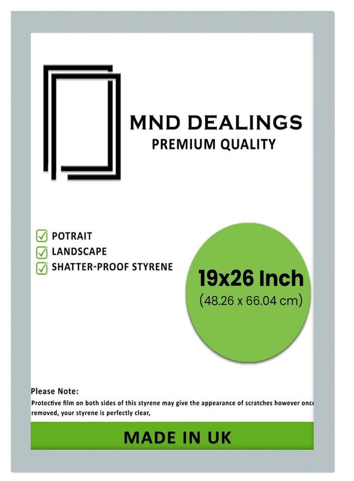 MND Dealings 19x26 inch Light Grey Photo (48.26 x 66.04 cm) Picture Frame - Home Décor Frame Gifting – Made of Solid MDF Wood -Perfect for, Office, Hotel, Photo, Gallery Art (Light Grey)