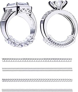 ToneGrip 12PCS Ring Size Adjuster 4 Sizes Spiral Silicone Tightener Set DIY Assorted Sizes of Ring Sizer Pu Environmental Fit for Loose Rings Invisible Ring Sizer Any Reducer Spacer Guard