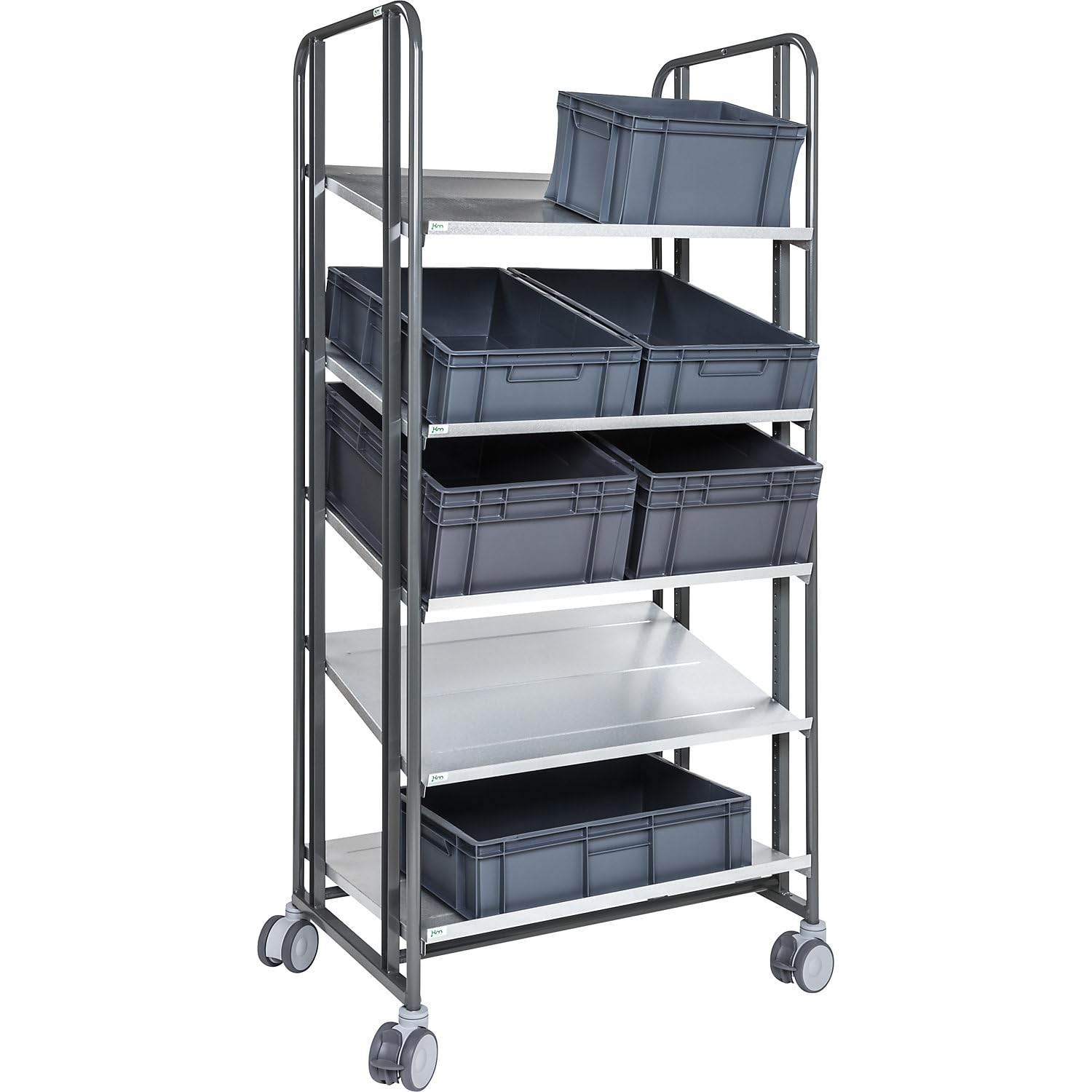 Chariot de préparation E-Commerce - 5 étages - 877 x 638 x 1850 mm (L x l x H)