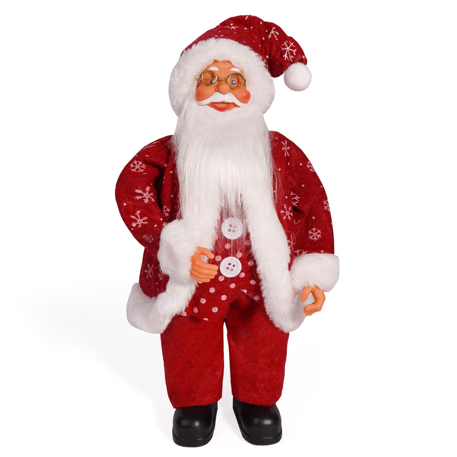 carotoe Colorful Santa Ornament 12Inch Festival Christmas Standing Santa Figurine Dolls Ornament Decoration and Gifting Figurine